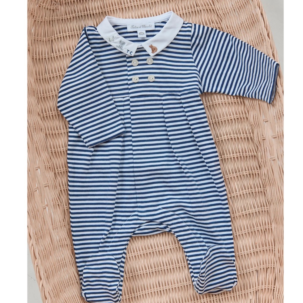 tartine et chocolat - PAJAMAS Navy cotton Stripes